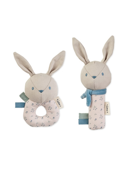 Σετ Κουδουνίστρες Cotton Bunnies Blue