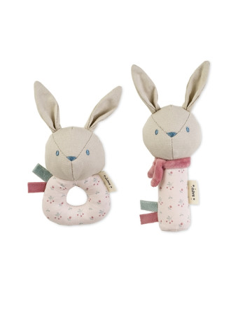 Σετ Κουδουνίστρες Cotton Bunnies Blossom | Saro