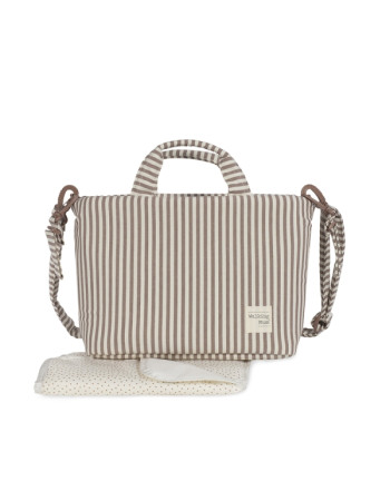 Τσάντα Αλλαξιέρα Praline Strips Moka 44x29x12εκ. | Walking Mum Τσάντα Αλλαξιέρα Praline Strips Moka 44x29x12εκ. | Walking Mum