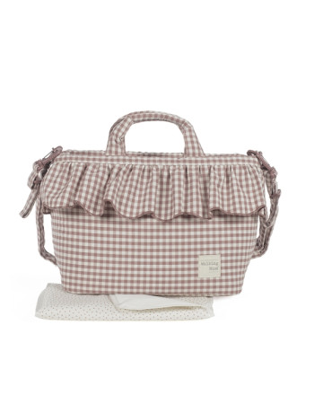 Τσάντα Αλλαξιέρα Praline Vichy Moka 44x29x12εκ. | Walking Mum