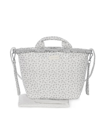 Τσάντα Αλλαξιέρα Little Bloom Flowers Grey | Pasito a Pasito
