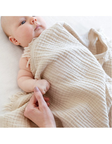 Κουβέρτα Αγκαλιάς 100% Cotton 80x100 Beige 1Tog