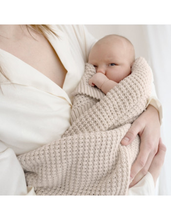 Πλεκτή Βρεφική Κουβέρτα Tender Knit  80x100εκ. Μπεζ 1.5Tog | Bemini