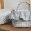 Καλάθι Οργάνωσης Praline Vichy Matcha 22x16x22 εκ. | Walking Mum