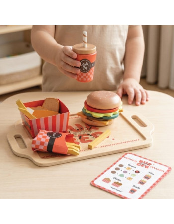 Ξύλινο Σετ Burger «Burger Lovers Club» – Saro | Saro