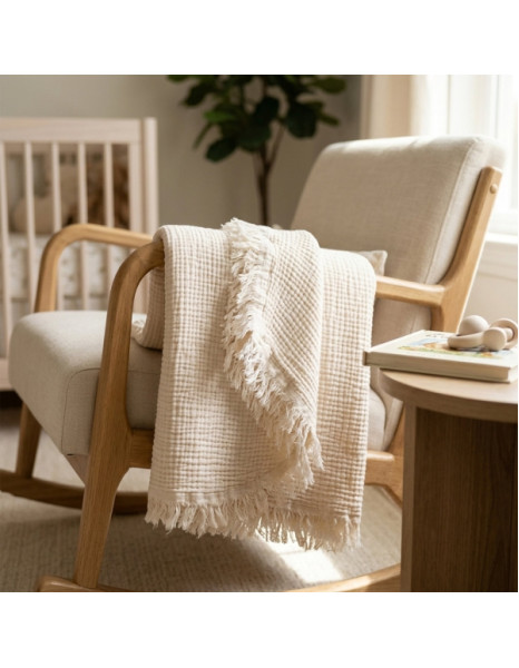 Κουβέρτα Αγκαλιάς 100% Cotton 80x100 Ecru 1Tog