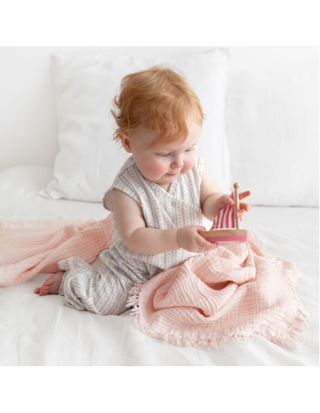 Κουβέρτα Αγκαλιάς 100% Cotton 80x100 Pink 1Tog