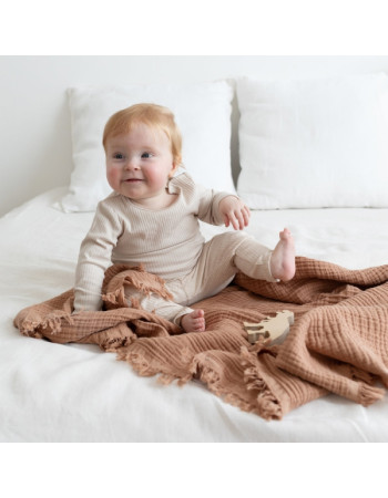 Κουβέρτα Αγκαλιάς 100% Cotton 80x100 Moka 1Tog | Bemini