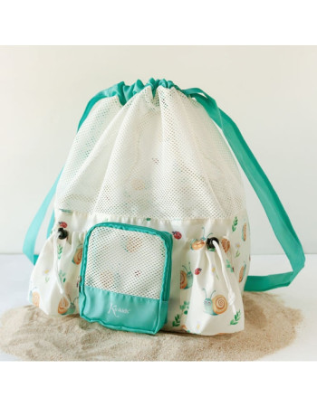 Αδιάβροχη Τσάντα Παραλίας Snail Μπεζ 10L. | Kiokids