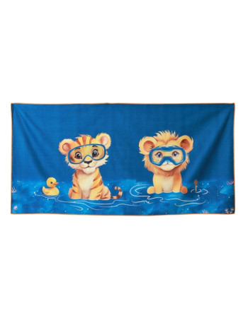 Πετσέτα Παραλίας Microfiber Safari Fun Blue 75x150εκ. | Kiokids