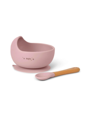Σετ Φαγητού Eco Friendly Nordic Wave Baby Pink 4+Μ | Saro