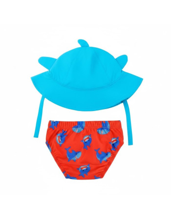 Zoocchini Kids Swimwear Set with Shade Red