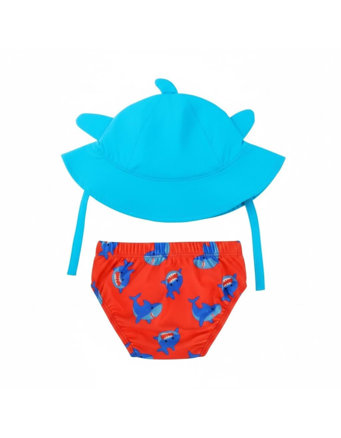 Zoocchini Kids Swimwear Set with Shade Red