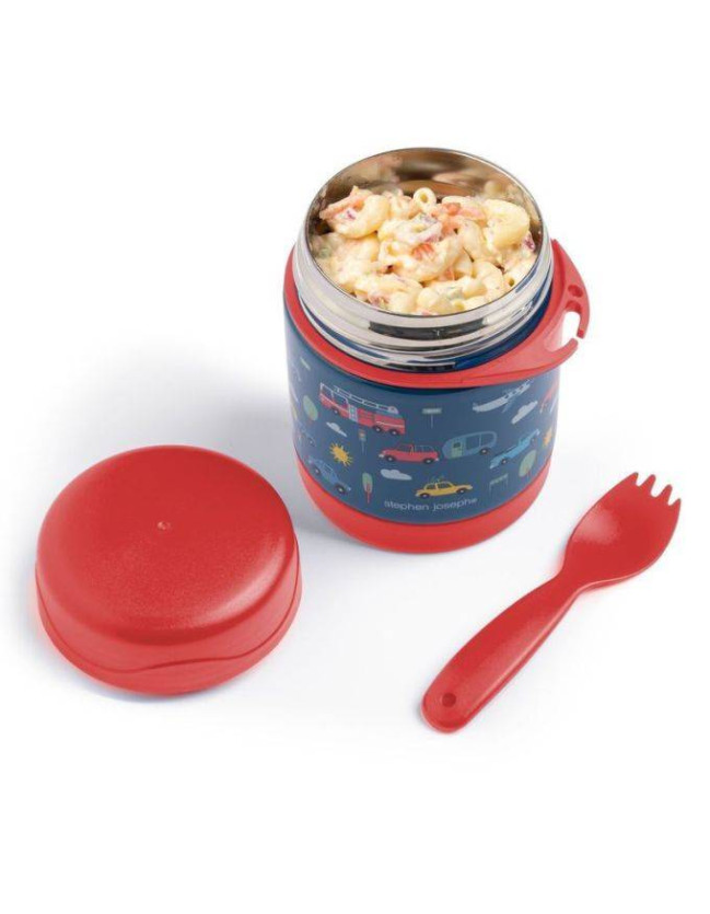 Kids' Food Thermos with Fork Farm Stephen Joseph Transportation Kids' Food Thermos with Fork Farm Stephen Joseph Transportation
