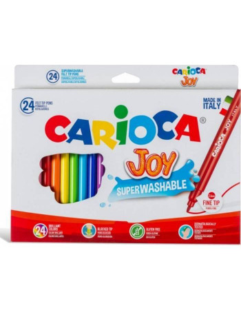 Carioca Πλενόμενοι Μαρκαδόροι Ζωγραφικής Λεπτοί σε 24 Χρώματα