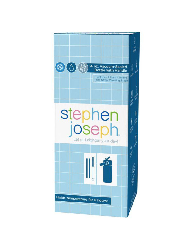 Stephen Joseph Kids Water Bottle Thermos Stainless Steel Non Spill 420ml Transportation