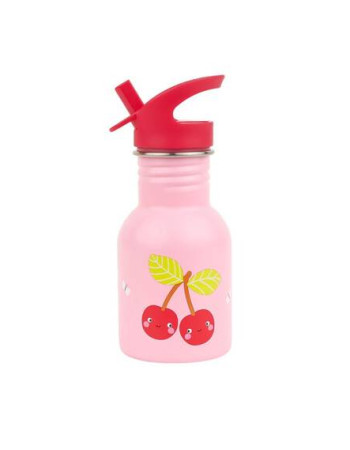 A Little Lovely Company Kids Stainless Steel Water Bottle Happy 350ml