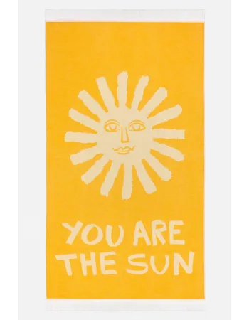 YOU ARE THE SUN SUNFLOWER Feather Beach Towel