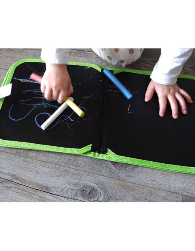Jaq Jaq Bird Mini Chalkboard Coloring Book with 4 Butterstix Chalks – Zebra