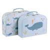 A Little Lovely Company Wooden Decorative Suitcase Ocean 2pcs