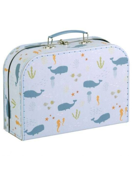 A Little Lovely Company Wooden Decorative Suitcase Ocean 2pcs