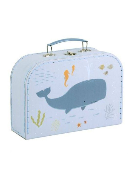 A Little Lovely Company Wooden Decorative Suitcase Ocean 2pcs