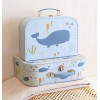 A Little Lovely Company Wooden Decorative Suitcase Ocean 2pcs