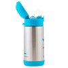 Stephen Joseph Stainless Steel Kids Water Bottle Thermos with Straw Non Spill Light Blue 325ml Stephen Joseph Stainless Steel Kids Water Bottle Thermos with Straw Non Spill Light Blue 325ml