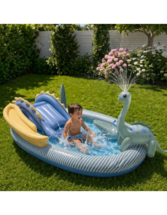 Swim Essentials Children's Inflatable Swimming Pool 203x173x89cm Dino