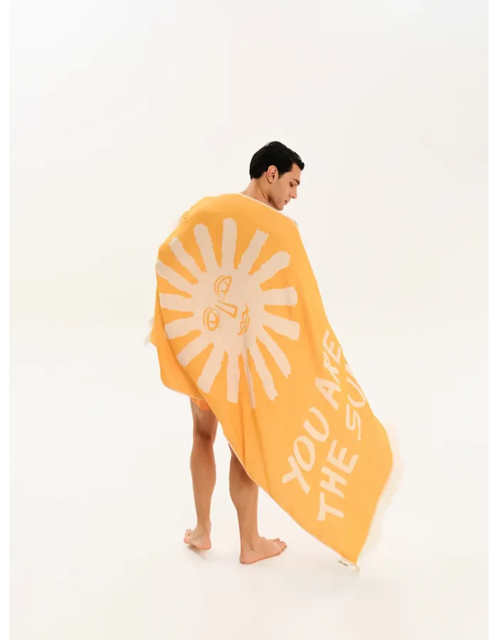 YOU ARE THE SUN SUNFLOWER Feather Beach Towel YOU ARE THE SUN SUNFLOWER Feather Beach Towel