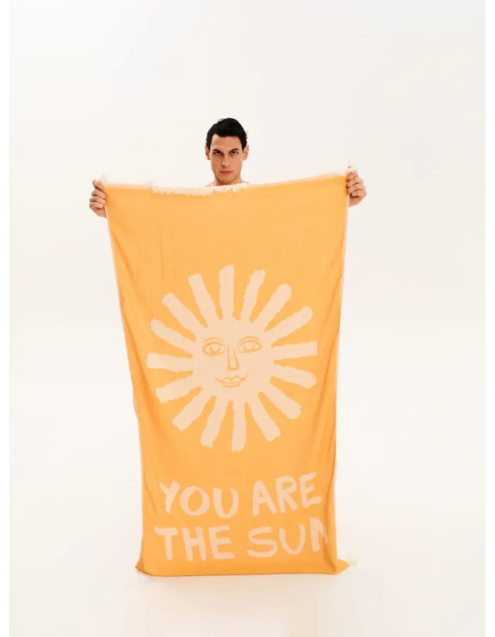 YOU ARE THE SUN SUNFLOWER Feather Beach Towel YOU ARE THE SUN SUNFLOWER Feather Beach Towel