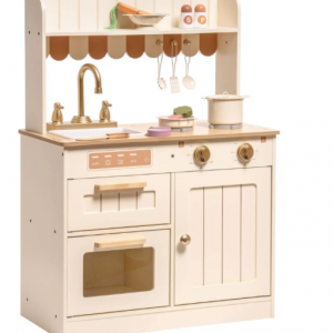 MySunshine: Ξύλινη παιδική κουζίνα με 11 αξεσουάρ- Vintage cream