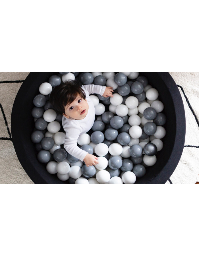 Black Ball Pit  with grey / white balls