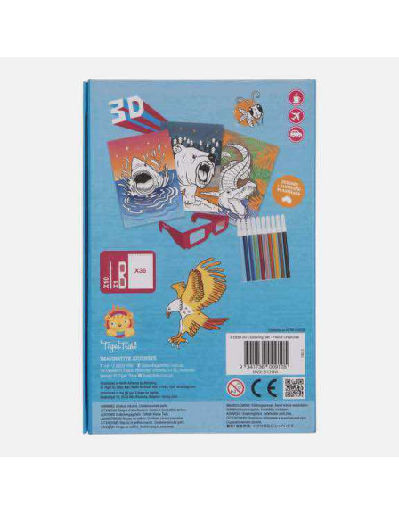 3D Colouring Set - Fierce Creatures