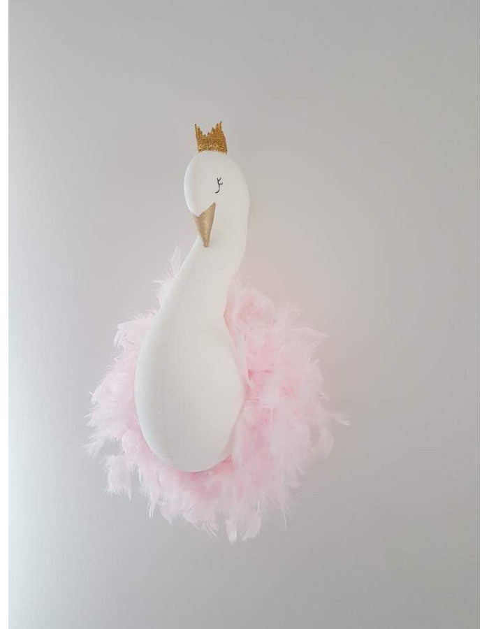 swan with feathers
