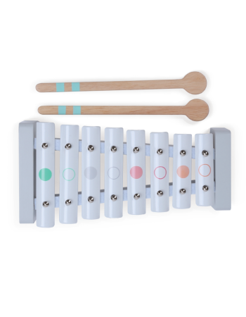 Wooden metal plate with 2 baguettes