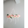 Wooden wreath with flowers 60 cm