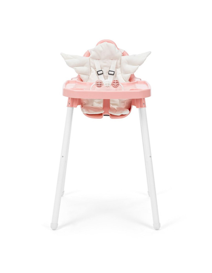 Dining chair with pink metal framed toy