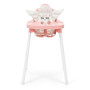 Dining chair with pink metal framed toy