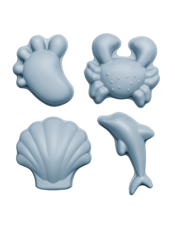 Scrunch Sand Molds - 4 pcs - Silicone - Light Blue