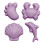 Scrunch Καλούπια από ανακυκλώσιμη σιλικόνη Light Purple (4 Τεμάχια)
