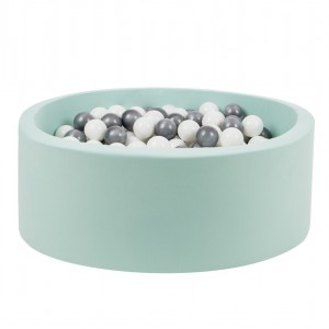 Mint Ball Pit with silver / white balls