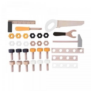 Wooden workbench with 32 tools & accessories