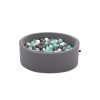 Grey Ball Pit with grey / mint / white / clear white balls