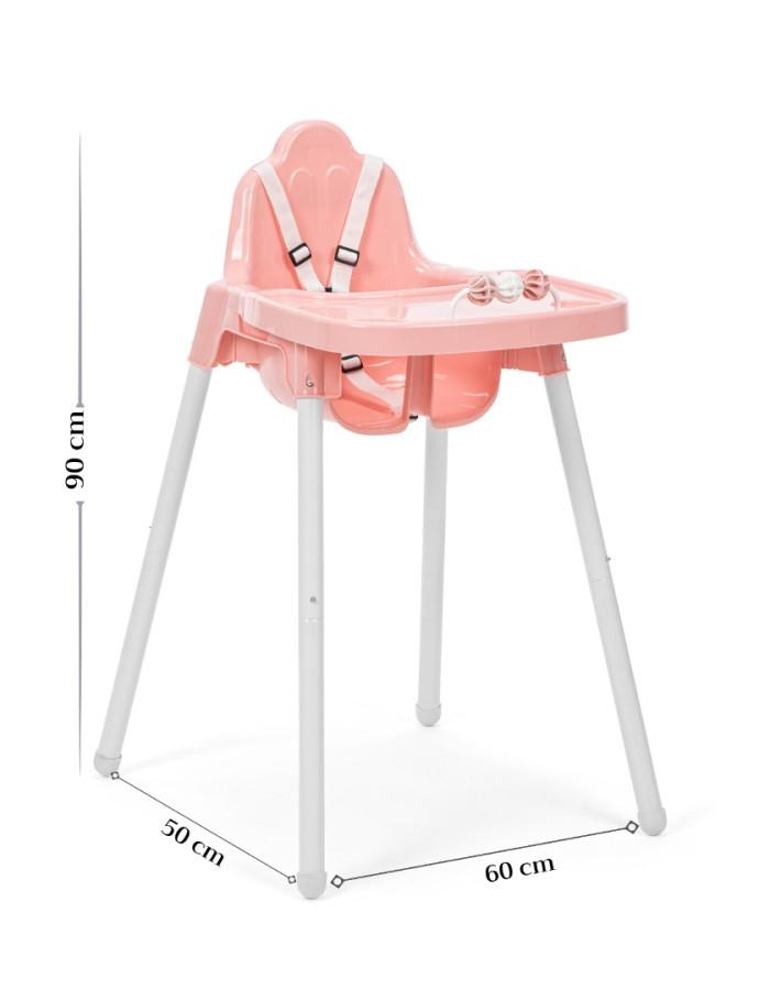 Dining chair with pink metal framed toy