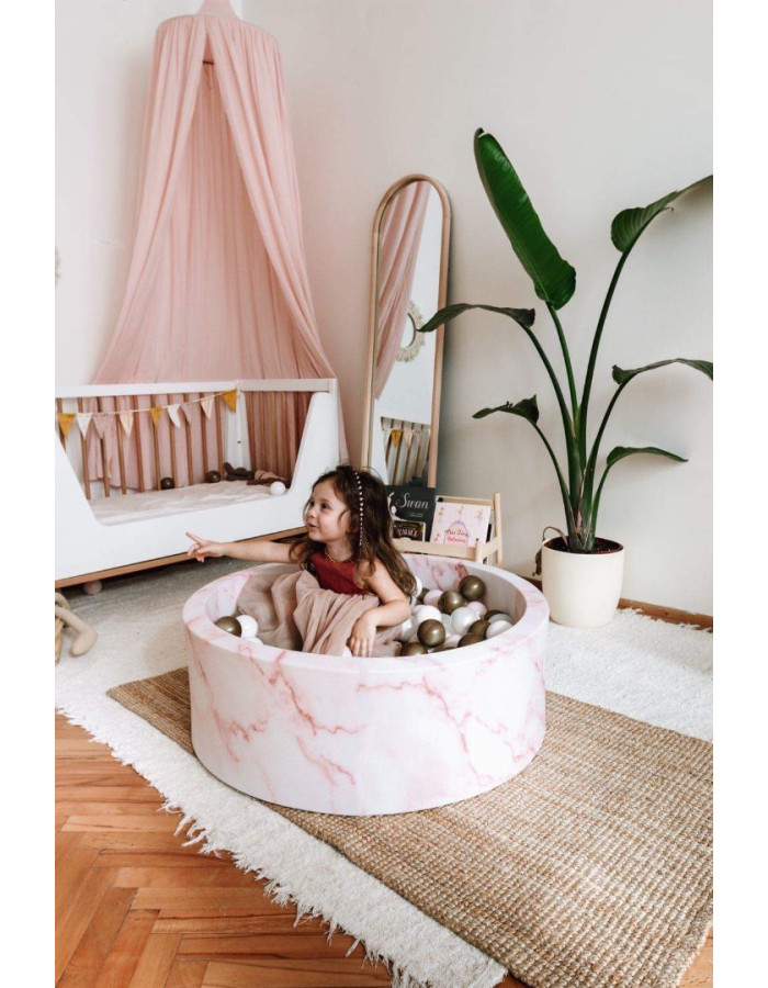 Pink Marble Ball Pit  with white / gray / pink balls