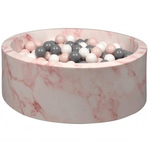 Pink Marble Ball Pit  with white / gray / pink balls
