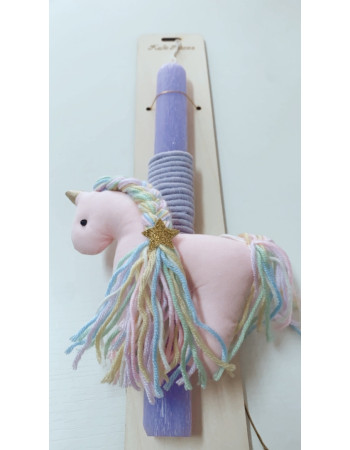 Αρωματική Λαμπάδα μονόκερος baby pink