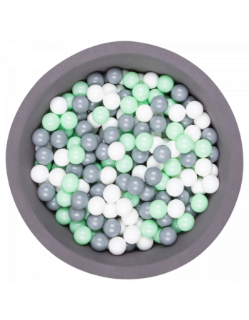 Mint Ball Pit with mint / grey / white balls