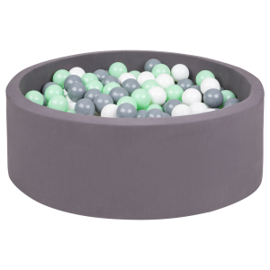 Mint Ball Pit with mint / grey / white balls